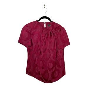 Isabel Marant Animal Print Gathered Blouse in Red Size 38